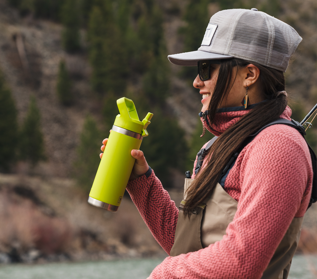 18 oz. / 532ml Bottle w/ Matching Straw Cap - Navy
