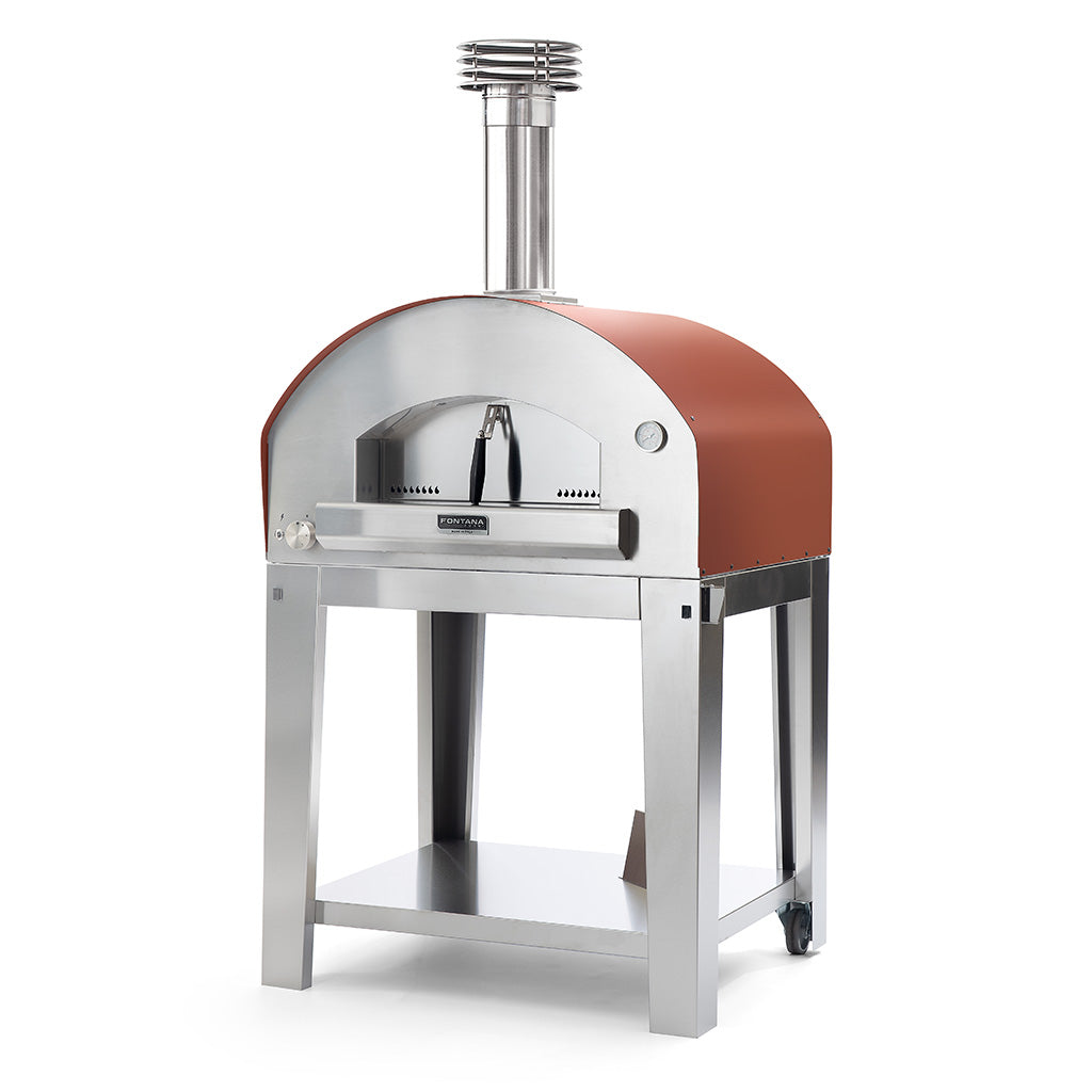 FIRENZE Hybrid Gas & Wood Oven On Stainless Cart