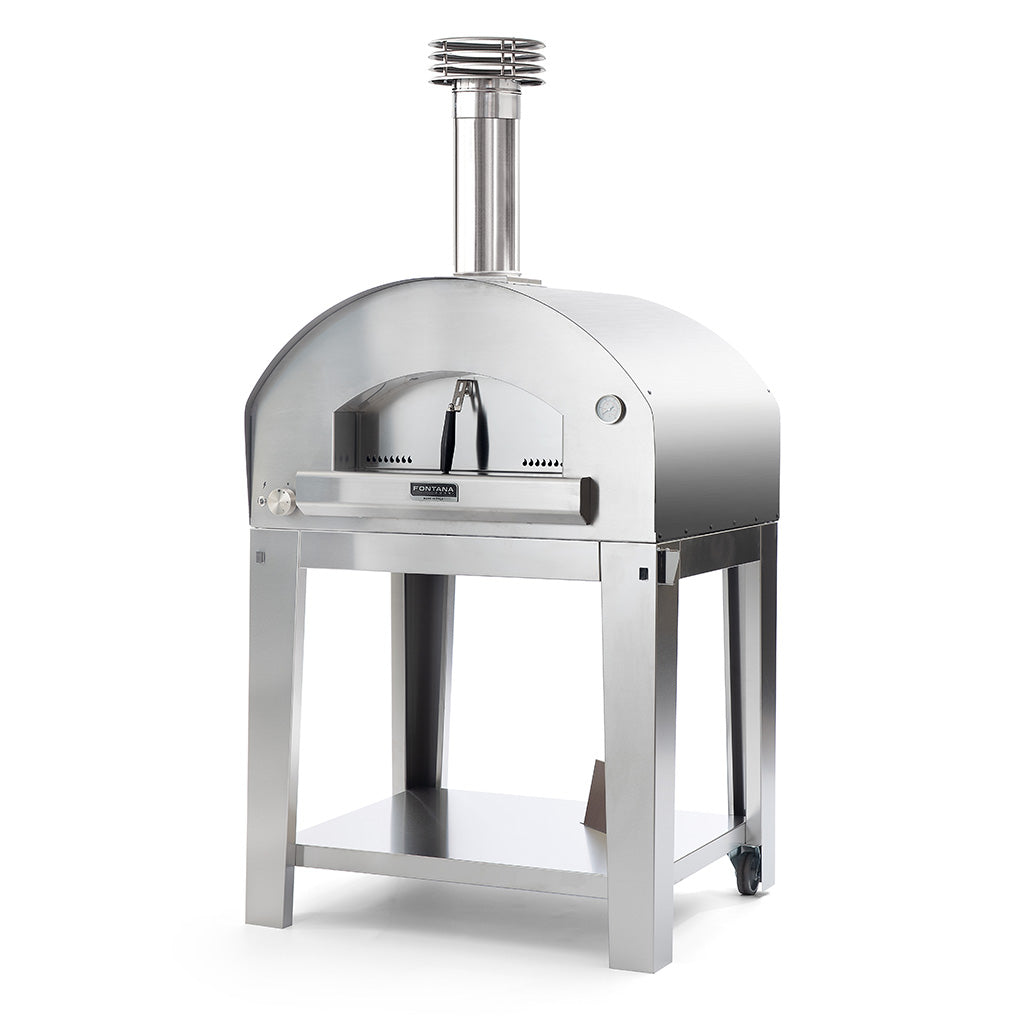 FIRENZE Hybrid Gas & Wood Oven On Stainless Cart