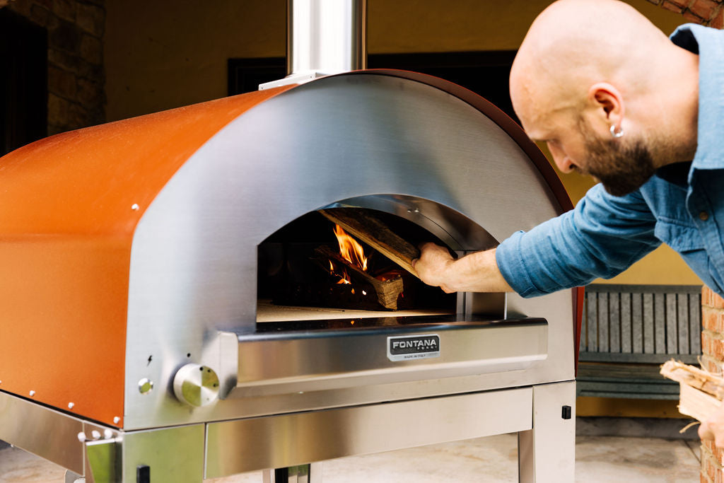 ROMA Hybrid Gas & Wood Oven On Stainless Cart