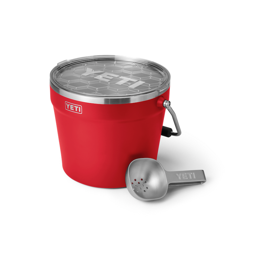 Beverage Bucket w/ Lid - Rescue Red