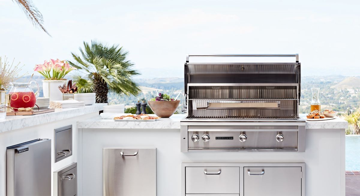 42" Built-in Grill with 1 Prosear Burner and 2 Stainless Steel Burners and Rotisserie (L700PSR)