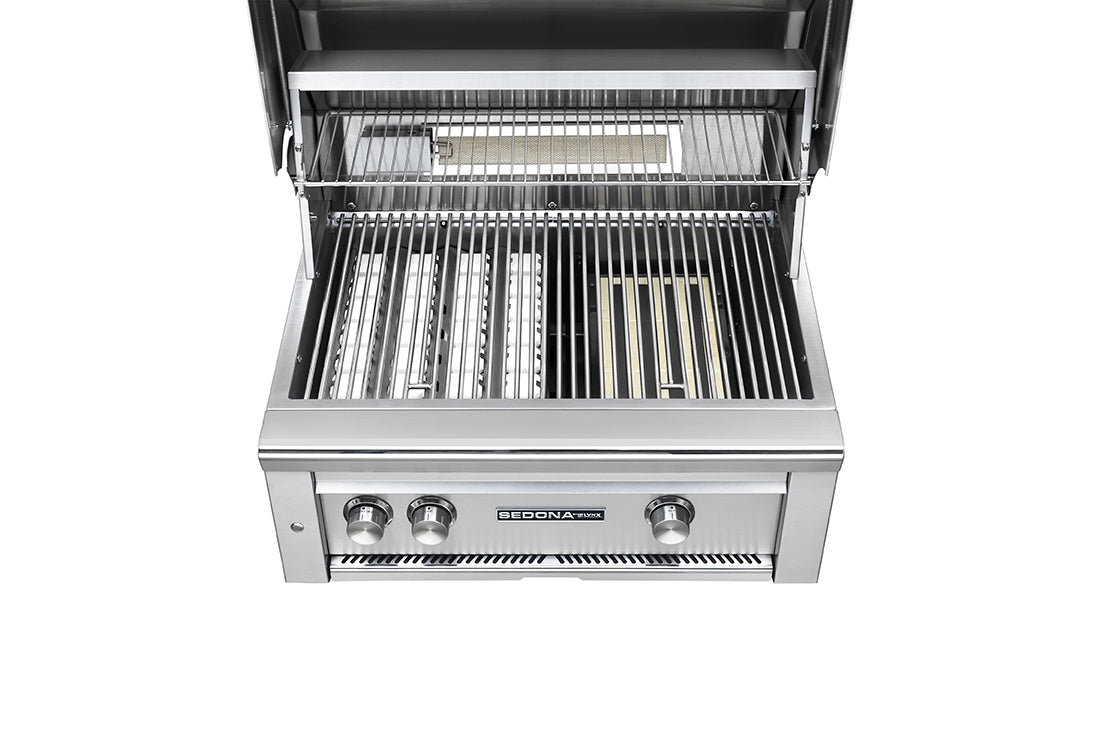 30" Built-in Grill with 1 Prosear Burner and 1 Stainless Steel Burner and Rotisserie (L500PSR)