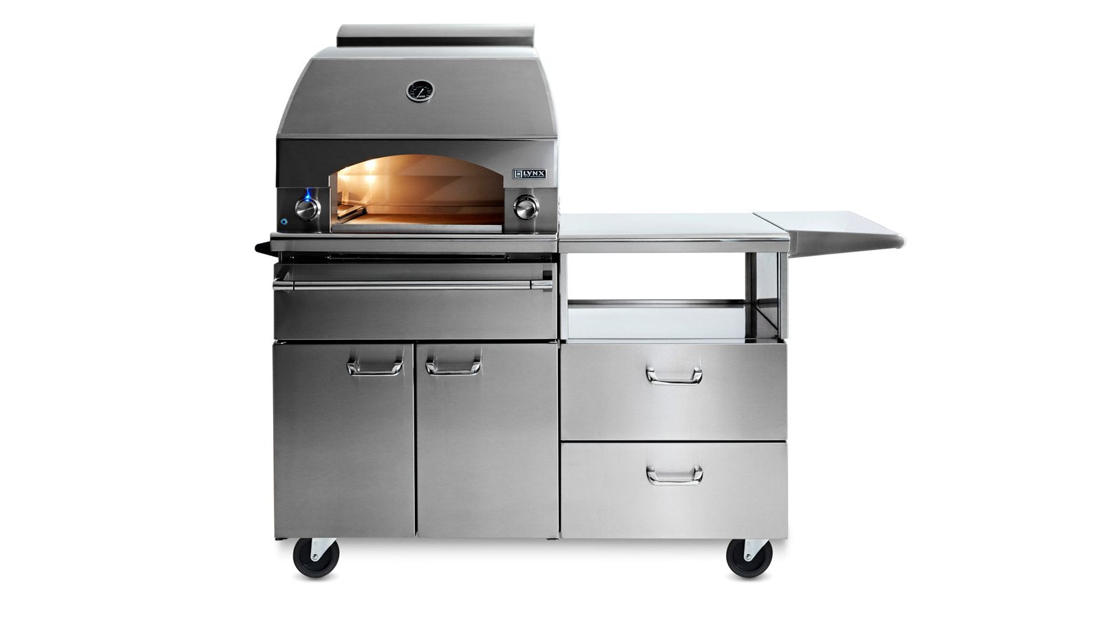 30" Napoli Outdoor Oven on Mobile Kitchen Cart