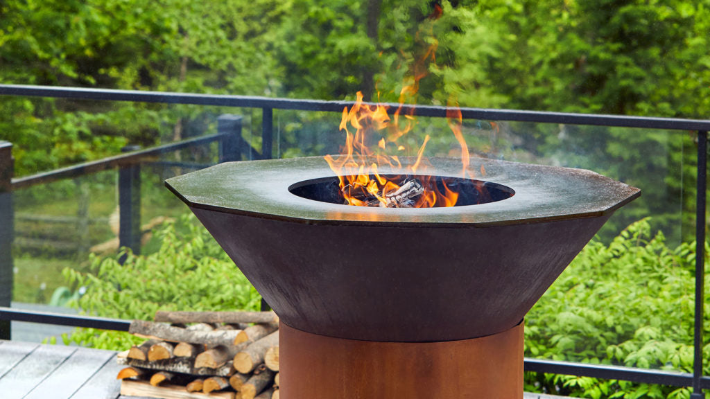 Wood Fired Grill with High Pedestal