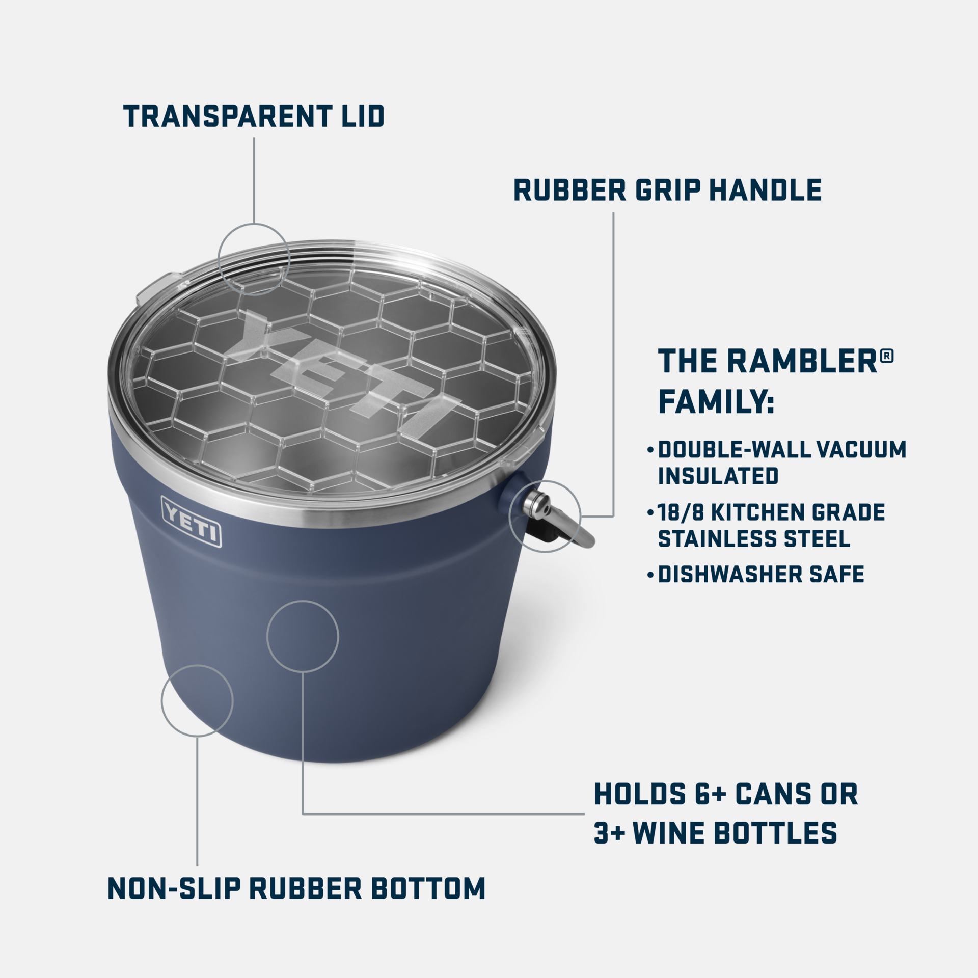 Beverage Bucket w/ Lid - Navy