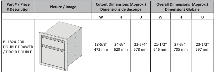 18" X 24" Double Drawer: Large and Standard