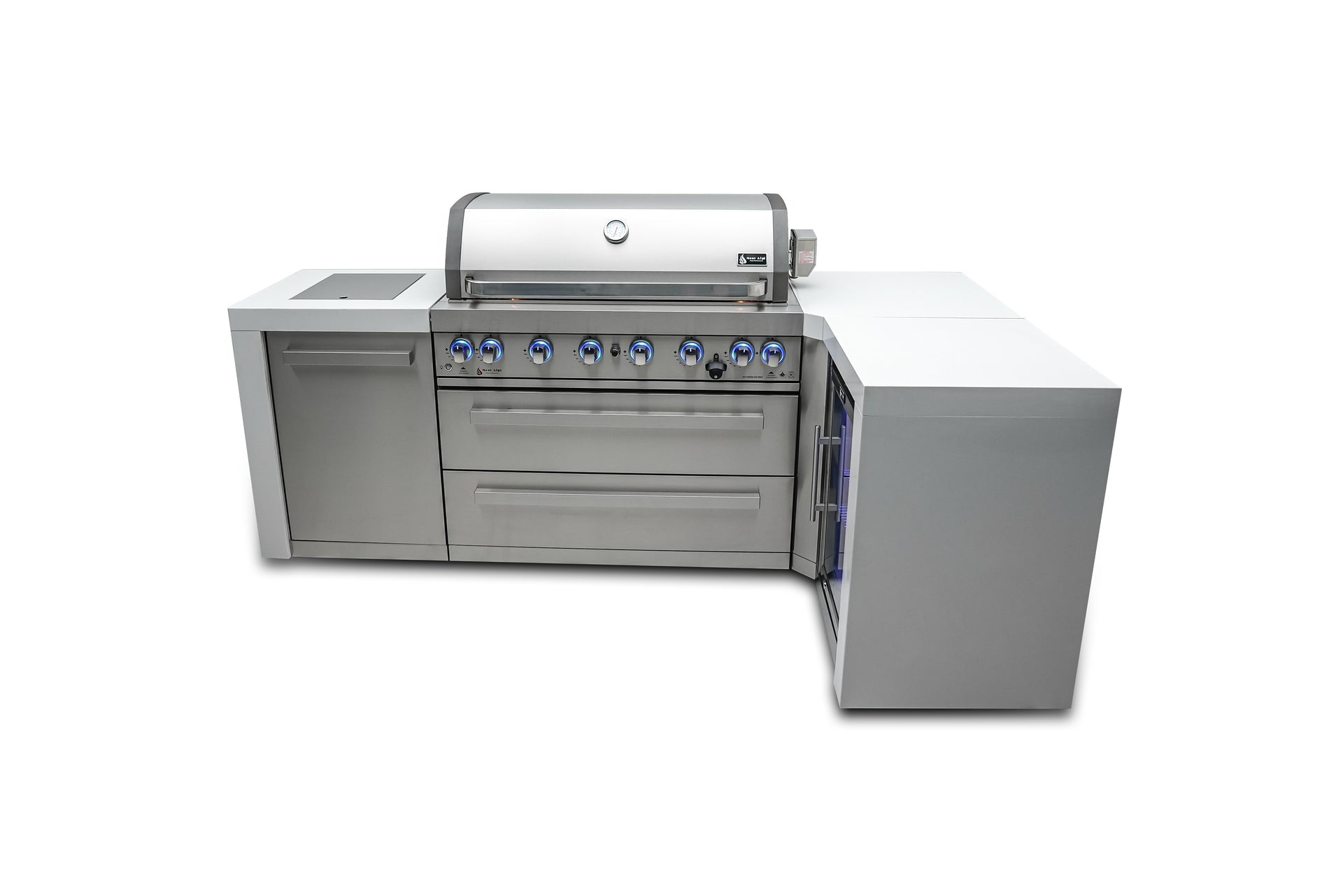 805 6-Burner Deluxe L-Shape Island w/ Fridge