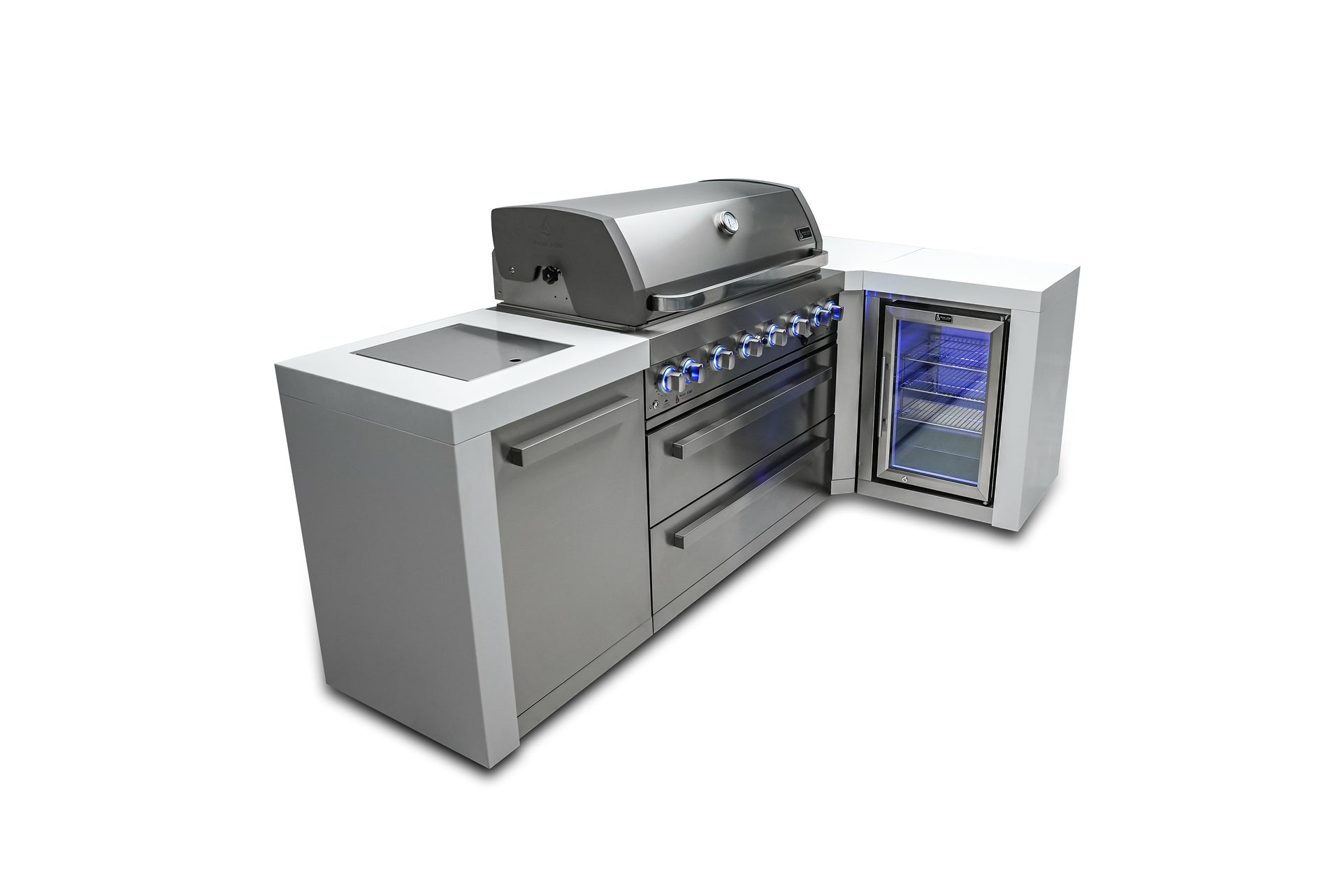 805 6-Burner Deluxe L-Shape Island w/ Fridge