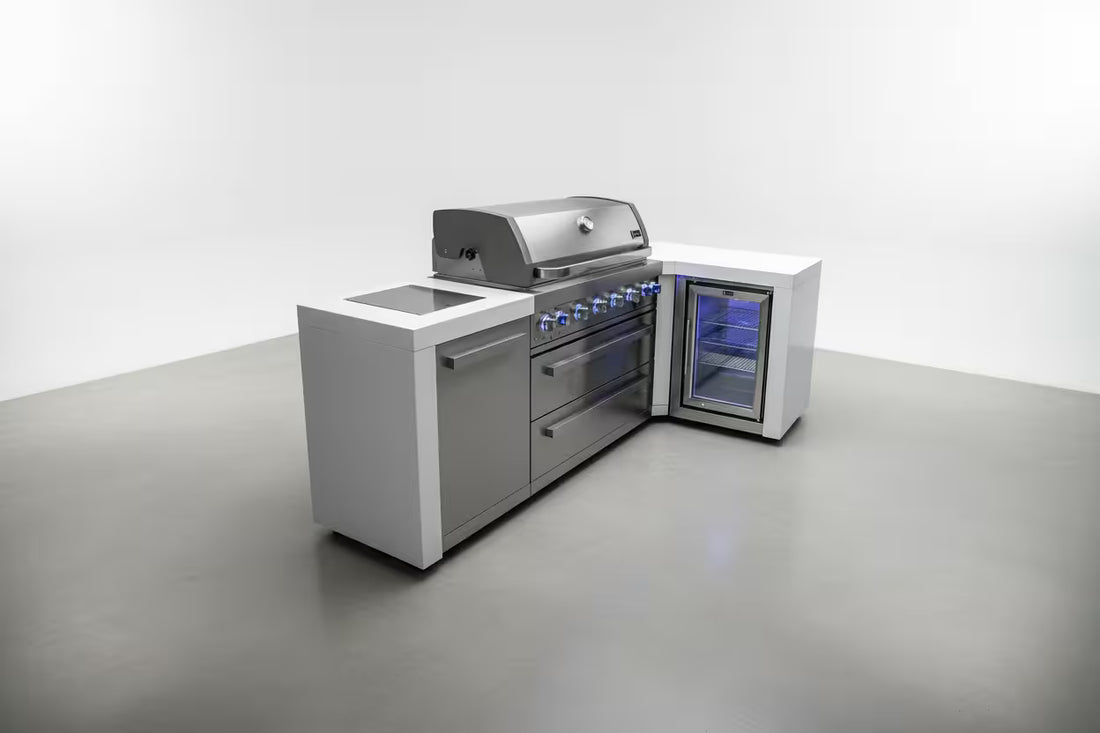 805 6-Burner Deluxe L-Shape Island w/ Fridge