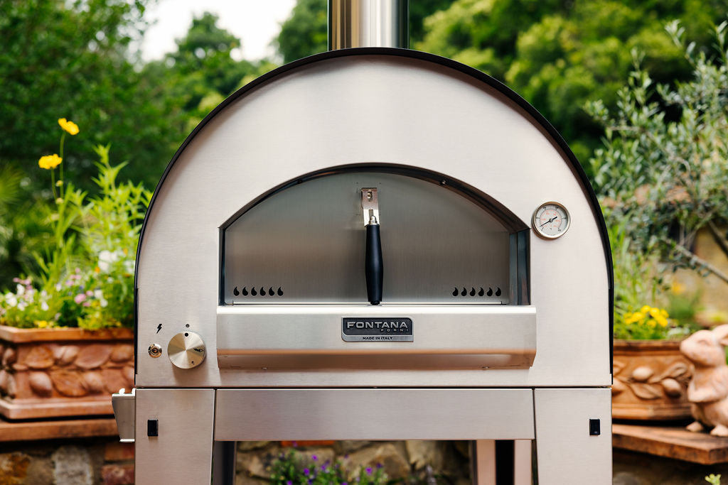 NAPOLI Hybrid Gas & Wood Oven On Stainless Cart