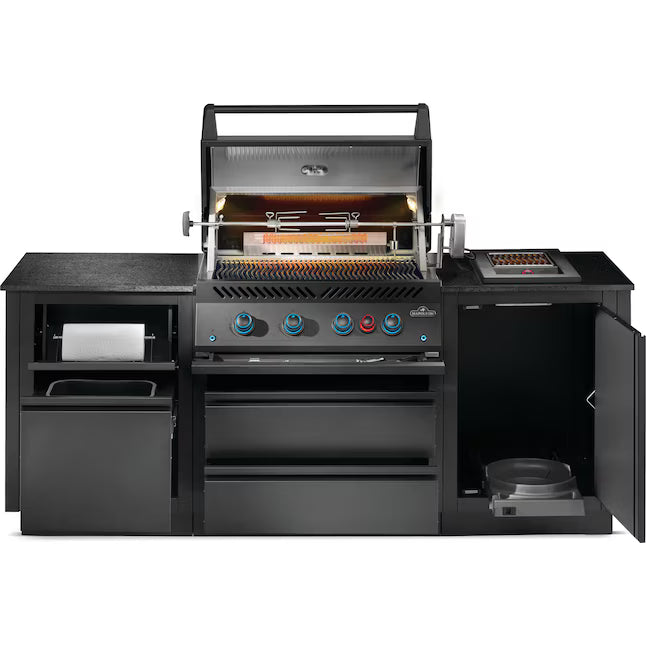 OASIS 301 Outdoor Kitchen w/ Built-in 700 Series 32 Grill - Matte Black