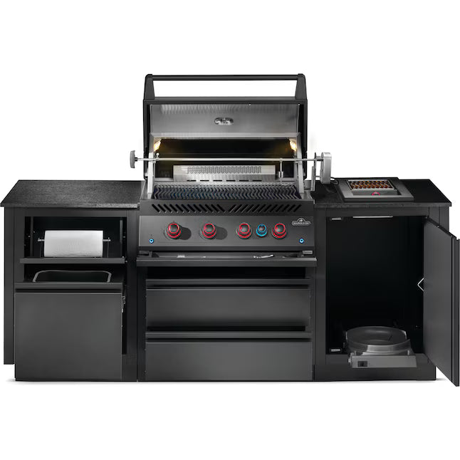 OASIS 301 Outdoor Kitchen w/ Built-in 700 Series 32 Grill - Matte Black