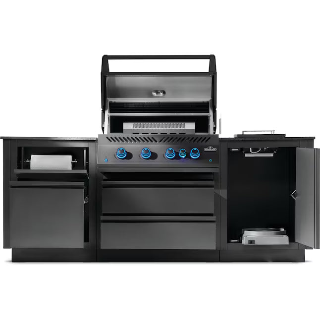 OASIS 301 Outdoor Kitchen w/ Built-in 700 Series 32 Grill - Matte Black