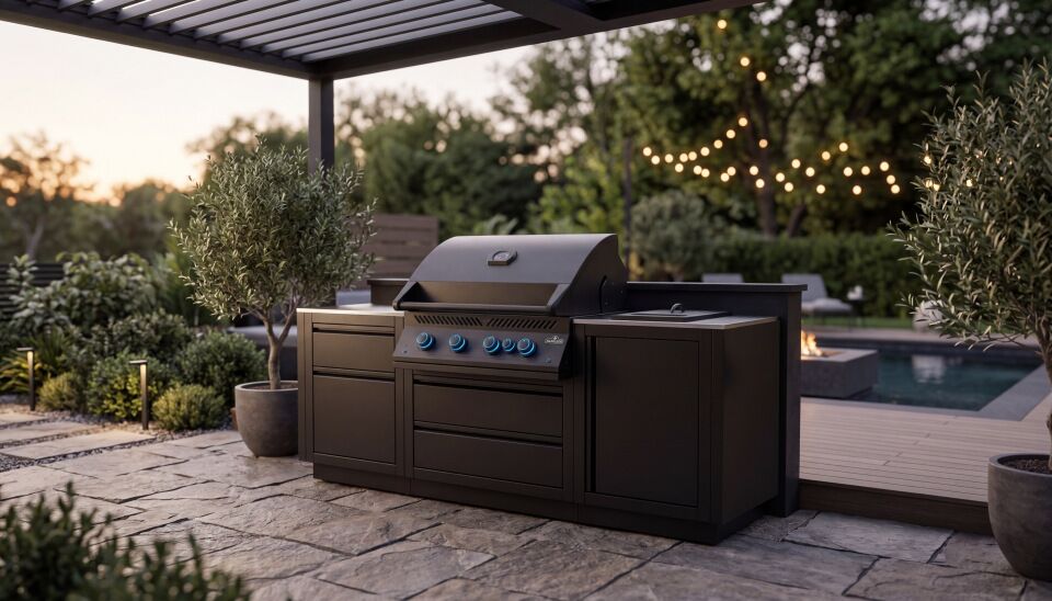 OASIS Outdoor Kitchen w/ Built-in 700 Series 32 Grill (with Countertops) - Matte Black