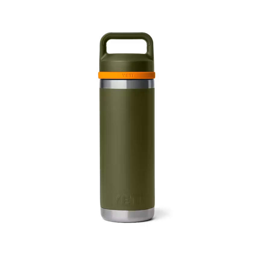 18 oz. / 532ml Bottle w/ Chug Cap - Olive/King Crab Orange