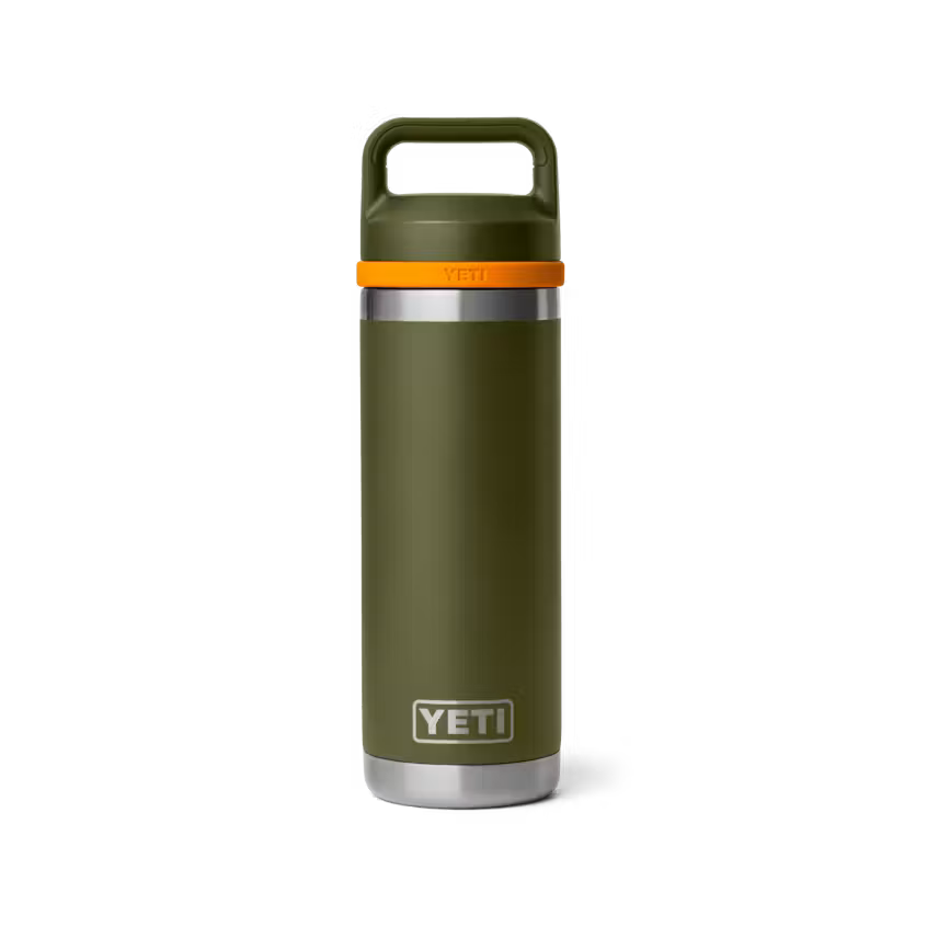 18 oz. / 532ml Bottle w/ Chug Cap - Olive/King Crab Orange