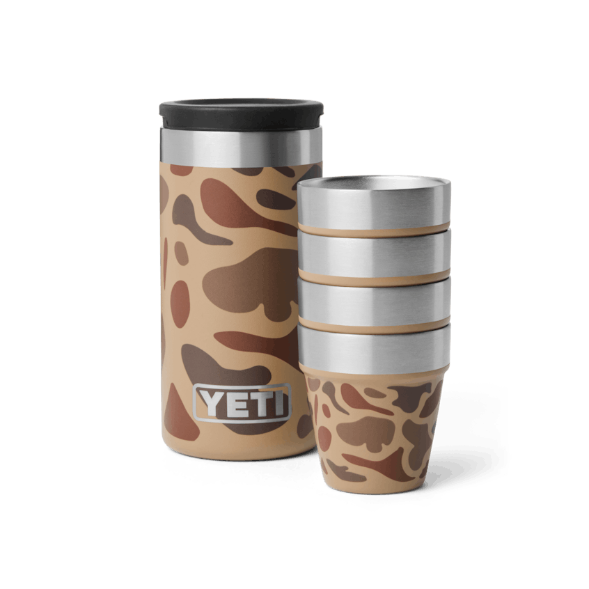 Shot Glasses - 4 Pack w/ Carrying Case - Wetlands Camo