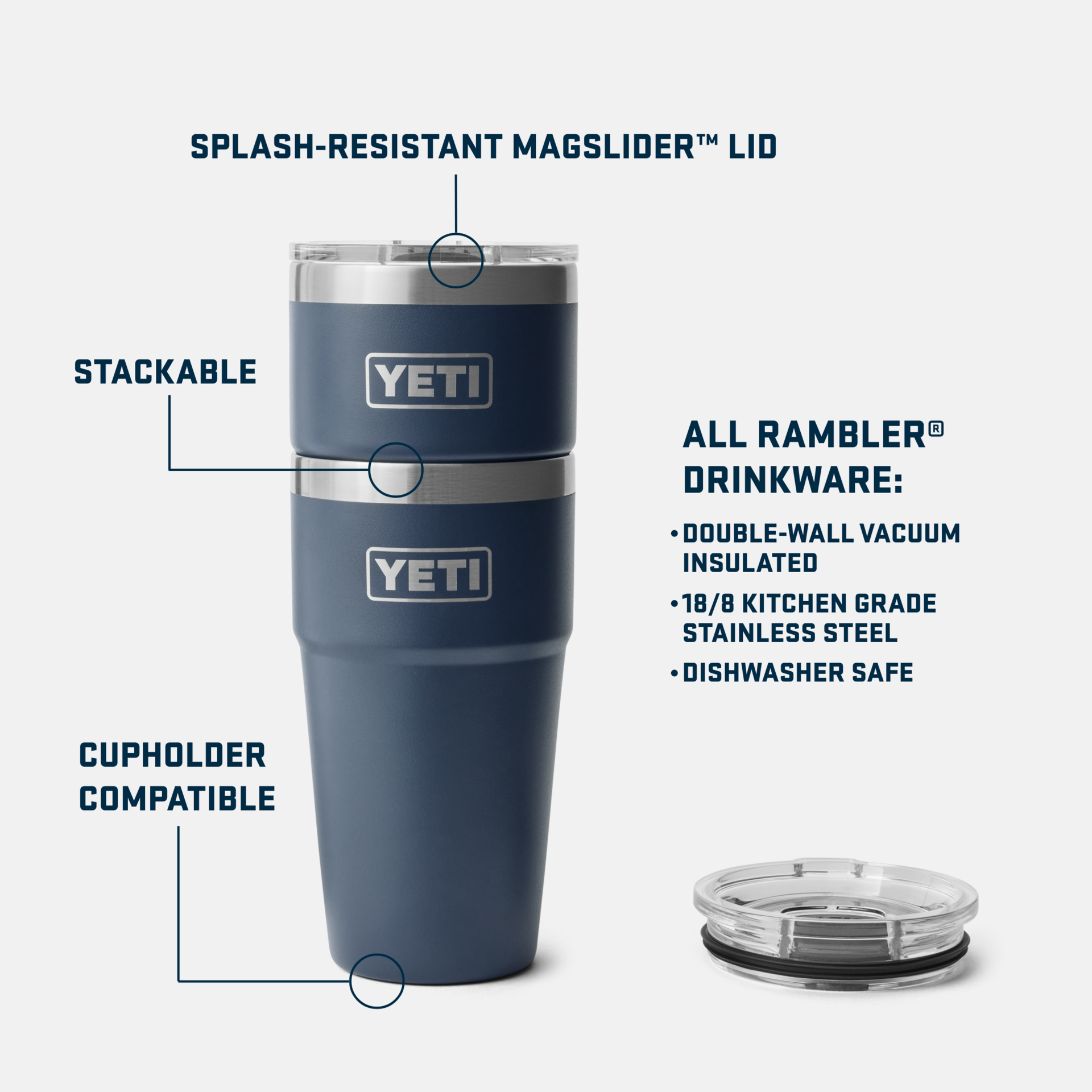 20 oz. / 591ml Stackable Cup w/ MagSlider Lid - Navy