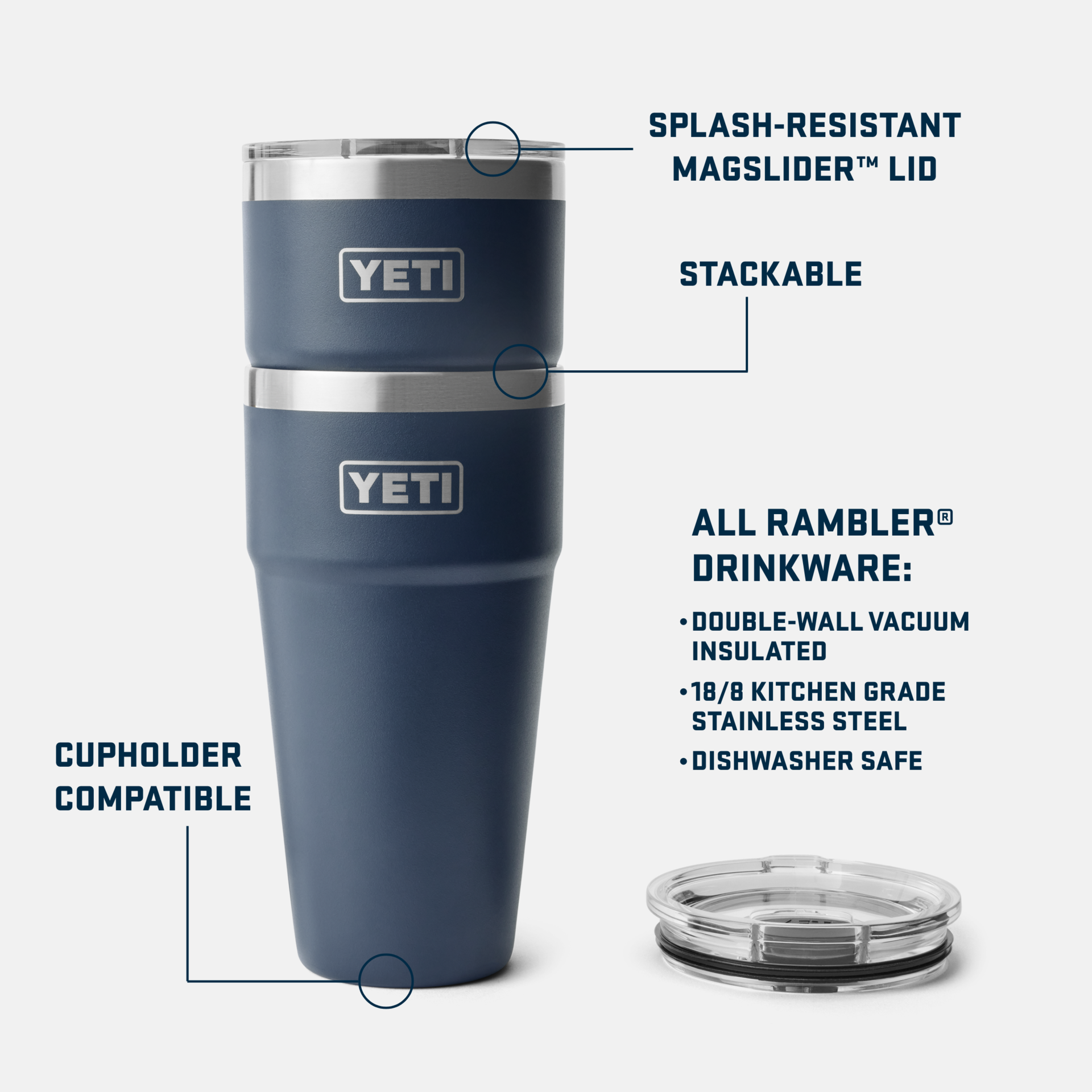 30 oz. / 887ml Stackable Cup w/ MagSlider Lid - Navy