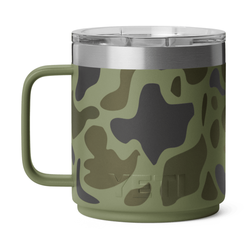 10 oz. / 295ml Stackable Mug w/ Magslider Lid w/ DuraSip Ceramic Lining - Olive Camo