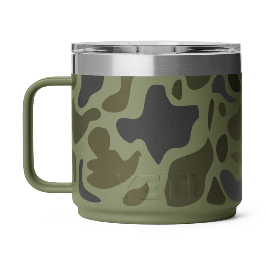 14 oz. / 414ml Stackable Mug w/ DuraSip Ceramic Lining - Olive Camo