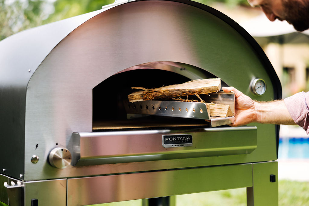 FIRENZE Hybrid Gas & Wood Oven On Stainless Cart