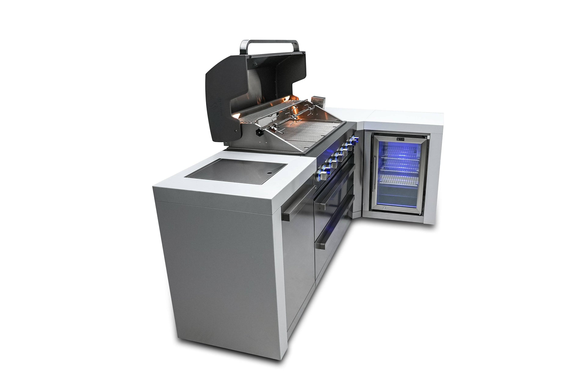 805 6-Burner Deluxe L-Shape Island w/ Fridge