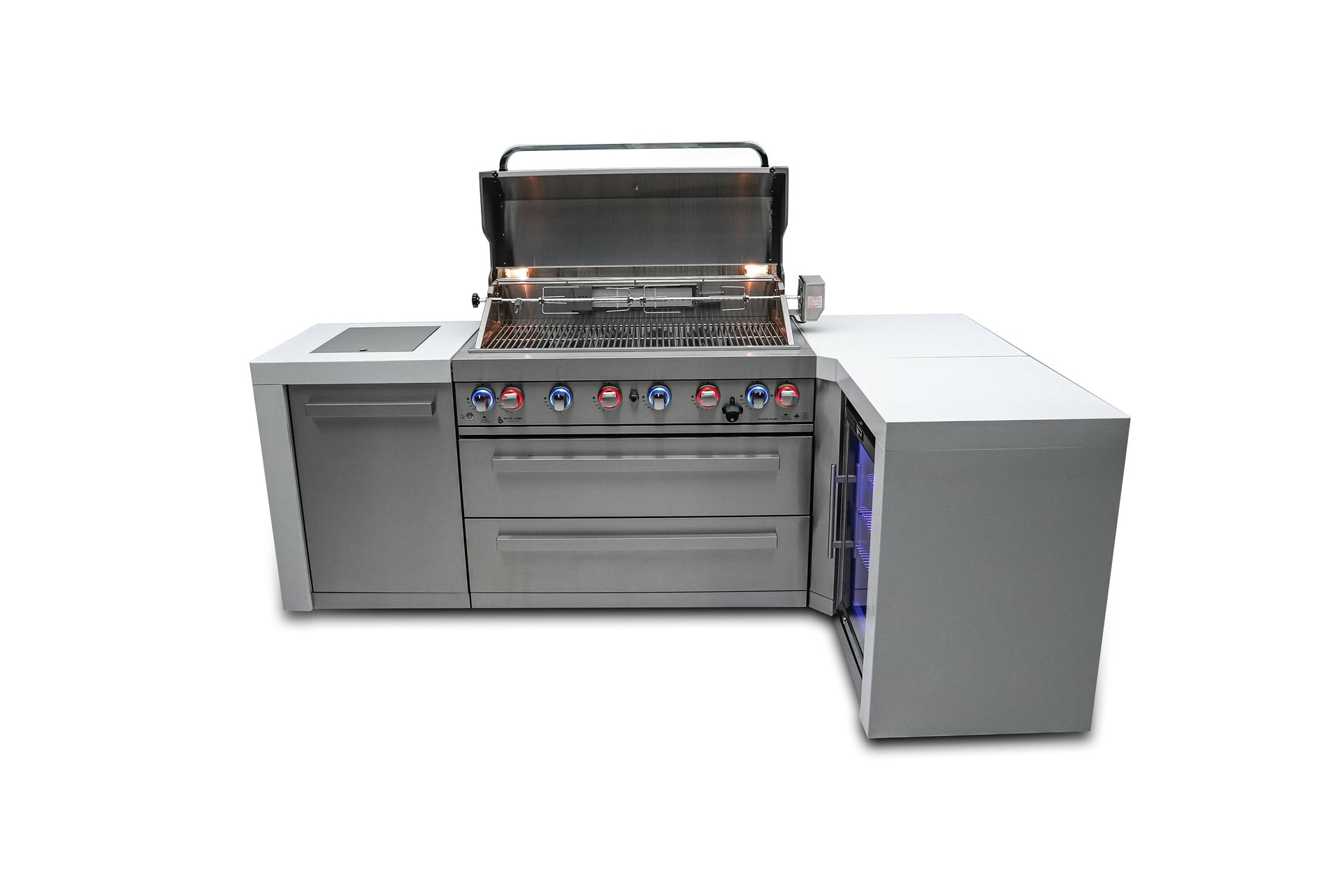 805 6-Burner Deluxe L-Shape Island w/ Fridge