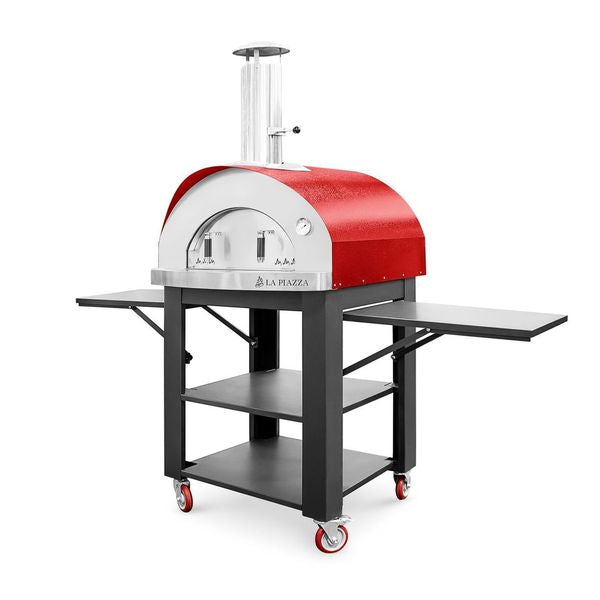 Toscana Wood Oven with Stainless Steel Base - Red