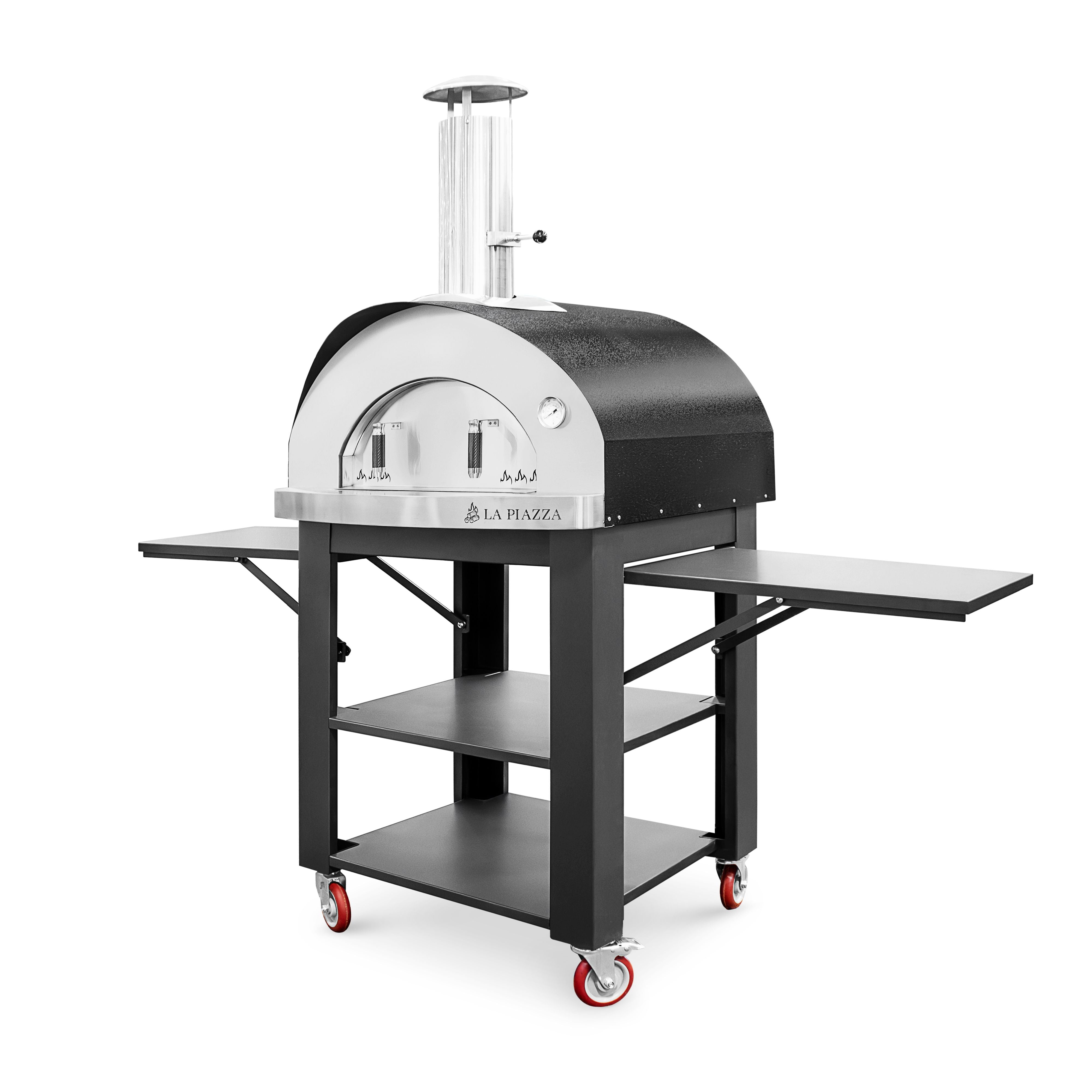 Toscana Wood Oven with Stainless Steel Base - Black