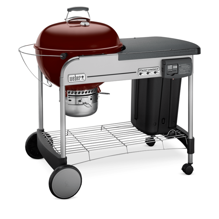 22" Performer Deluxe Charcoal Grill-CRIMSON