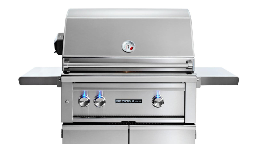 30 Freestanding Grill with 1 Prosear Infrared Burner and 1 Stainless Steel Burner and Rotisserie L500PSFR Propane