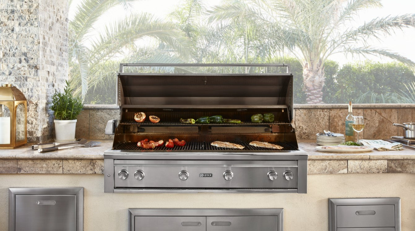 54" Professional Built-in Grill with 1 Trident Infrared Burner and 3 Ceramic Burners and Rotisserie (L54TR)