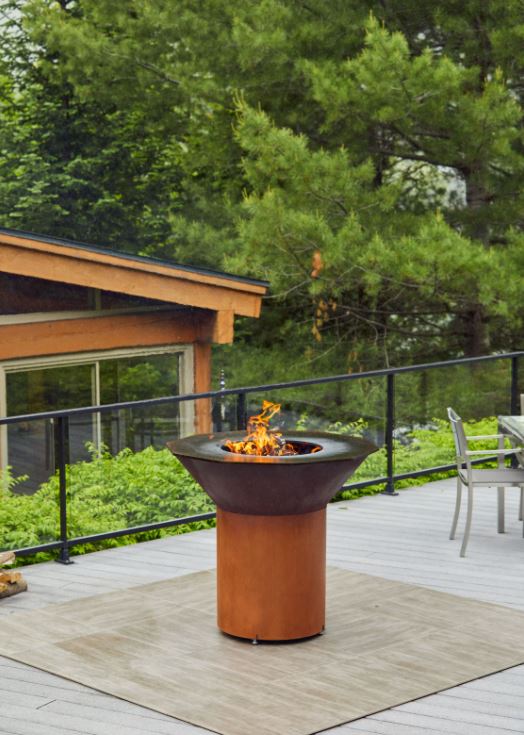 Wood Fired Grill with High Pedestal
