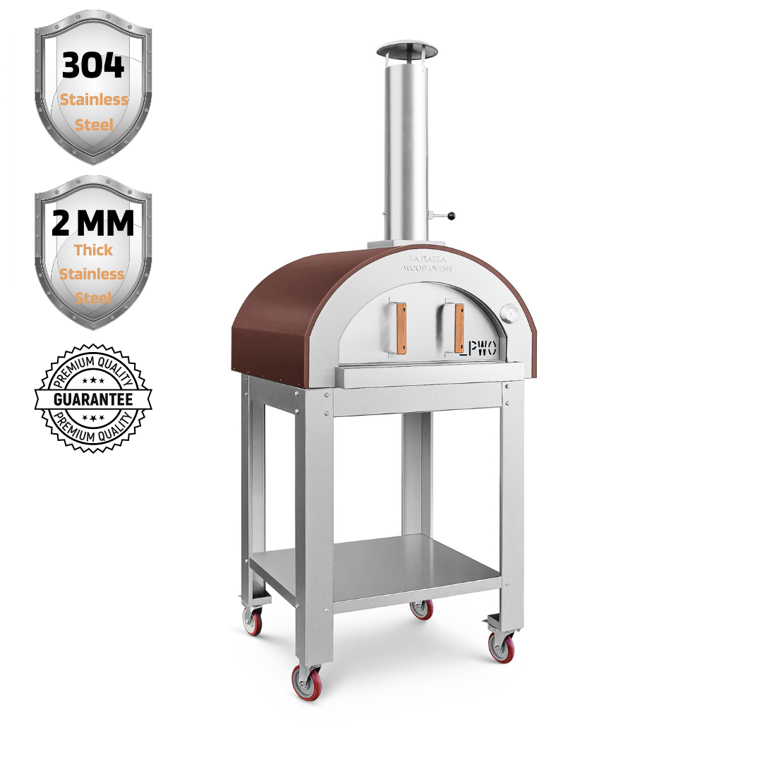 Toscana Wood Oven with Stainless Steel Base - Merlot